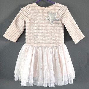 Pastourelle Pink And Silver Long Sleeve Dress 3T